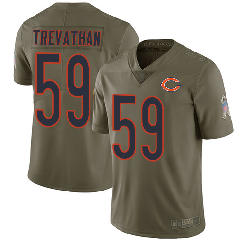Chicago Bears Limited Olive Men Danny Trevathan Jersey NFL Football #59 2017 Salute to Service->youth nfl jersey->Youth Jersey